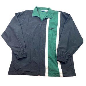 Vintage Reebok Color Block Windbreaker Nylon Track Jacket Hood Mens Size M